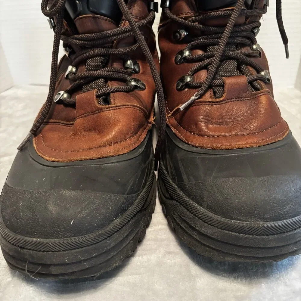 Baffin Thunder Winter Boots Bark Brown Leather Wool Liner Men's 12 Cold Climate